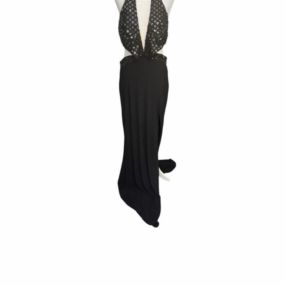 Mac Duggal Black Crystal-Embellished Backless Dress - Picture 4 of 7